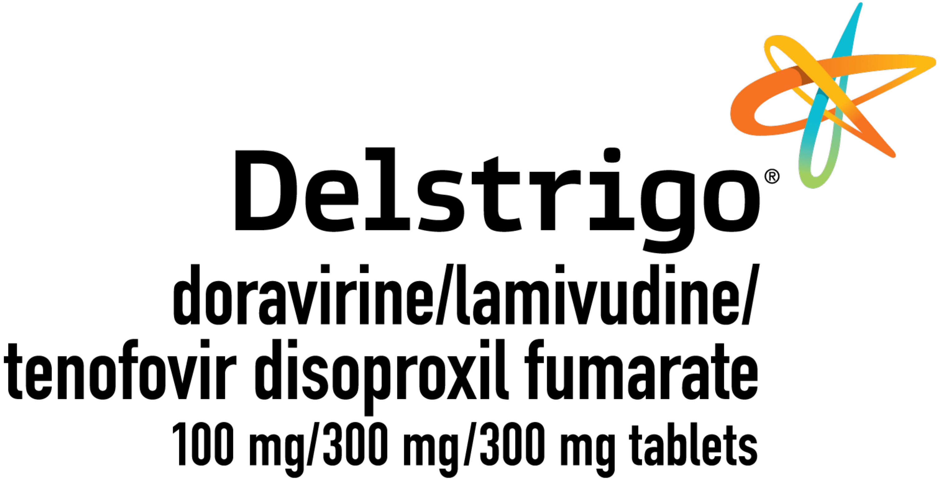 DELSTRIGO® (doravirine/lamivudine/tenofovir disoproxil fumarate) 100 mg/300 mg/300 mg Tablets Logo