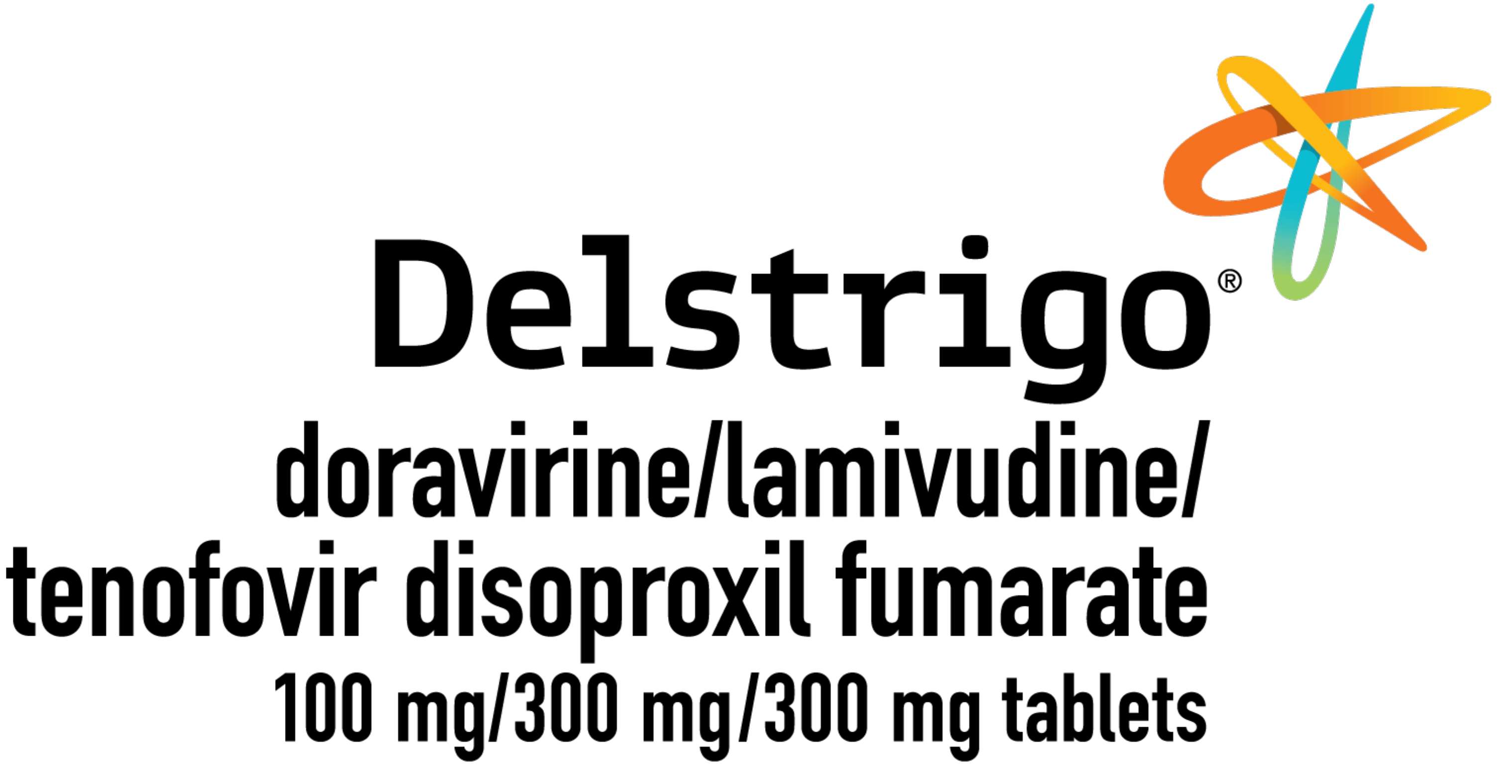 DELSTRIGO® (doravirine/lamivudine/tenofovir disoproxil fumarate) 100 mg/300 mg/300 mg Tablets Logo